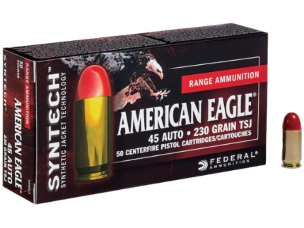 Federal American Eagle Syntech Ammunition 45 ACP 230 Grain Total Synthetic Jacket