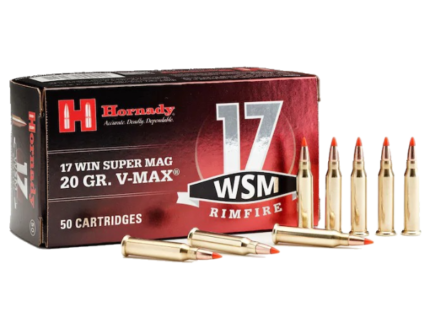 Hornady Ammunition 17 Winchester Super Magnum 20 Grain V-MAX Box of 50